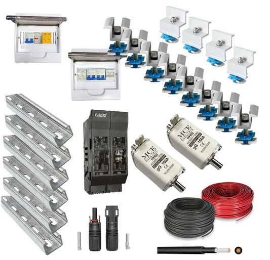 Solar Installation Kit for 3 Solar Panels, Inverter and Battery-Voltronix SA